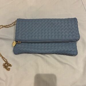 Blue Woven Clutch